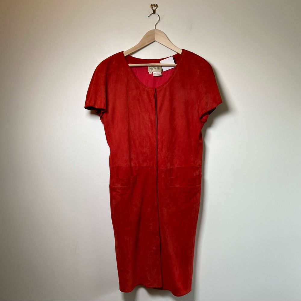 Gucci Vintage Leather Suede Dress
